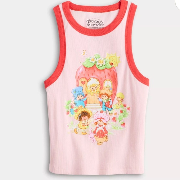 Juniors' Strawberry Shortcake And Friends High Neck Graphic Tank Top - Picture 4 of 6